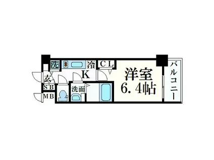 プレサンス心斎橋ブライト(1K/11階)の間取り写真