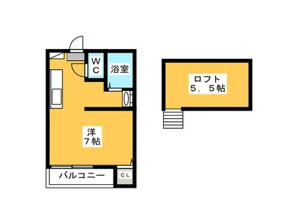 イルレガーロ東公園(ワンルーム/2階)の間取り写真