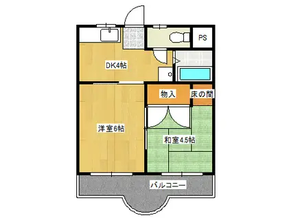 藤ビル佐貫マンション(2DK/4階)の間取り写真