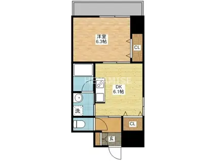 イ・メゾン麹屋(1DK/5階)の間取り写真