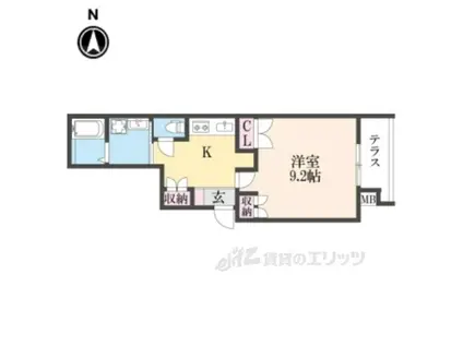 カサカーネ(1K/1階)の間取り写真