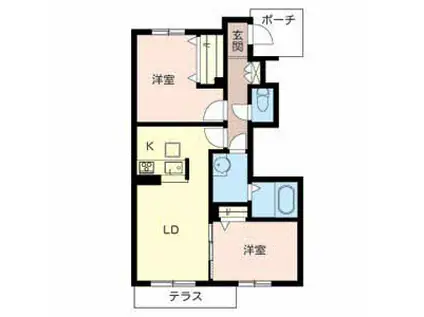 CASA DI OTTO 富木(2LDK/1階)の間取り写真