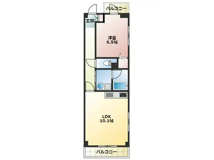 インペリアル南大高(1LDK/2階)の間取り写真