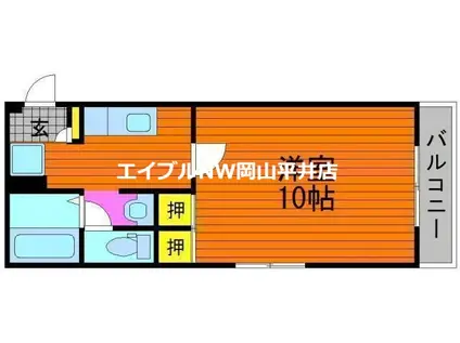 ロイヤルパレス江並(1K/4階)の間取り写真