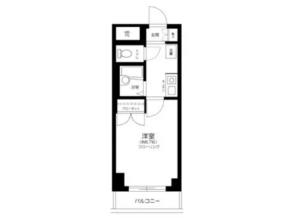 ロイヤルアメニティー巣鴨(1K/4階)の間取り写真