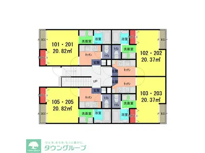 アーク・ヴィラ谷塚(1K/1階)の間取り写真