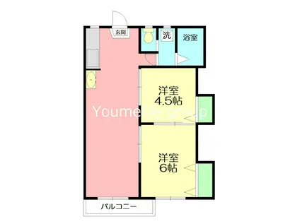 メゾンさくらA(3DK/2階)の間取り写真