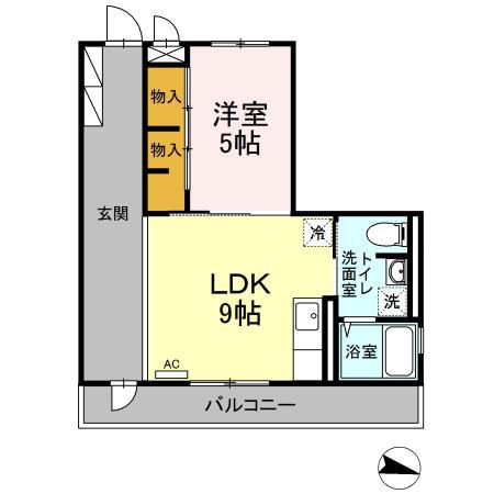 台原エミネンス(1LDK/2階)の間取り写真