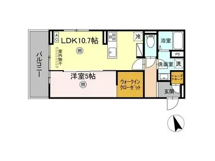 PREMILIFE須賀2(1LDK/2階)の間取り写真