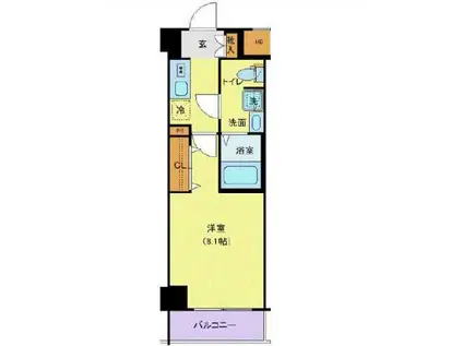 メイクスデザイン新宿落合(1K/2階)の間取り写真