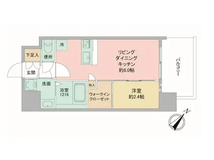 セレニテ神戸西エクラ(1LDK/10階)の間取り写真