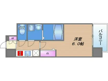 レオンコンフォート難波西III(1K/12階)の間取り写真