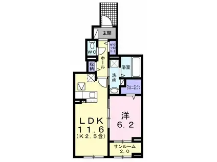 メゾン シャルマン(1LDK/1階)の間取り写真