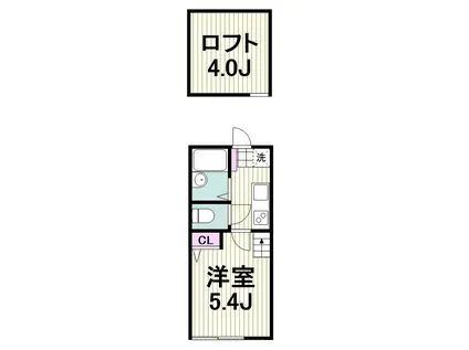 ウインガーデン川和町C棟(1K/2階)の間取り写真