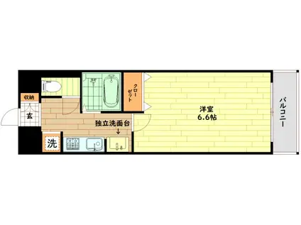 ラナップスクエア天満プライム(1K/12階)の間取り写真