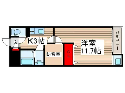 SKビル拾四番館(1K/2階)の間取り写真