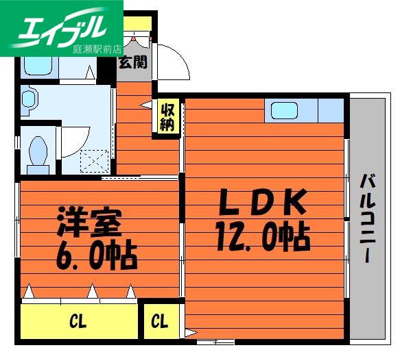 センチュリー21A棟(1LDK/1階)の間取り写真