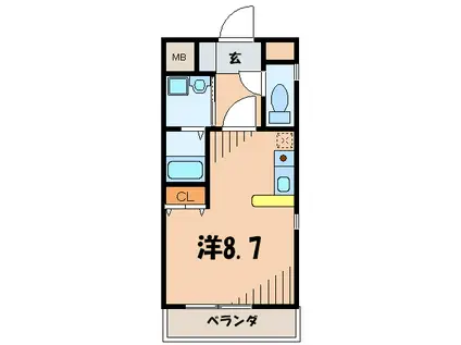 エグゼクティブアネックス(ワンルーム/3階)の間取り写真