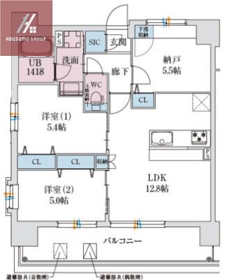スプランディッド玉造DUE(2SLDK/5階)の間取り写真