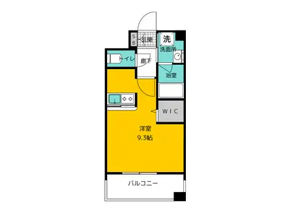 エンクレスト博多駅東II(1K/7階)の間取り写真