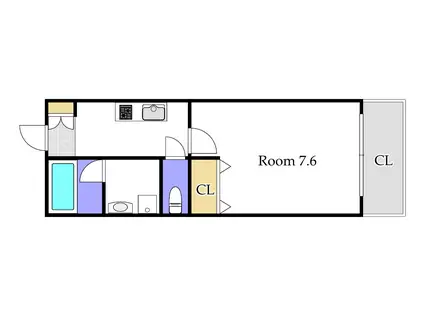 アコヤシエル津高(1K/2階)の間取り写真