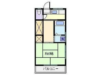 橋本荘(1K/2階)の間取り写真