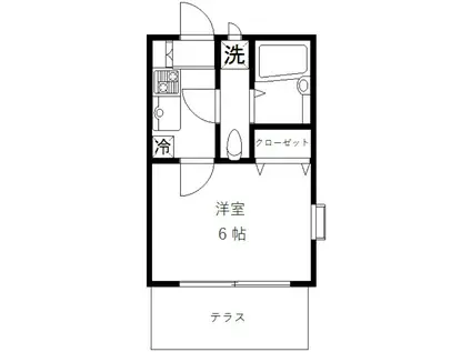 エフ・ソレイユ(1K/1階)の間取り写真