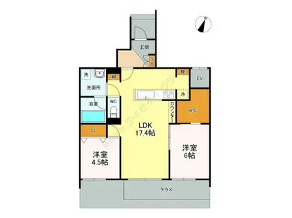 CONFORT FOREST.翠(2LDK/1階)の間取り写真