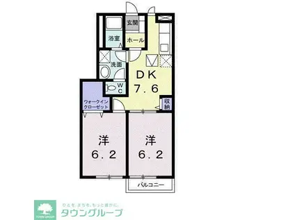 MKマンションPARTII(2DK/1階)の間取り写真