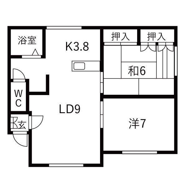 KHヒルズ(2LDK/3階)の間取り写真