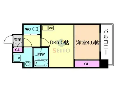 プレジオ江坂II(1DK/2階)の間取り写真