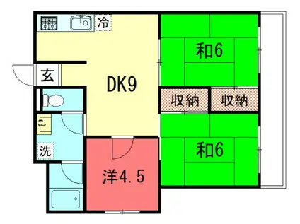 岩崎ビル(3DK/3階)の間取り写真