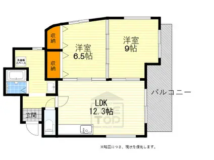 ベルメゾン千里2(2LDK/2階)の間取り写真