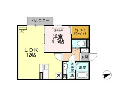 OASIS(1LDK/2階)の間取り写真