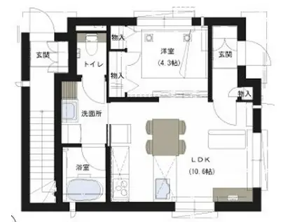 HALE LUANA(1LDK/1階)の間取り写真
