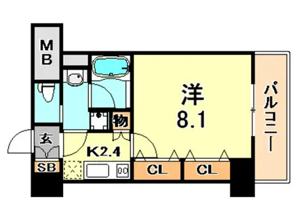 FIEL神戸本山(1K/3階)の間取り写真