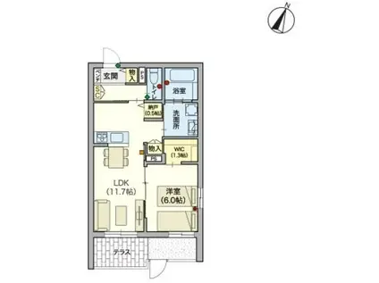 MAGNOLIA(1LDK/1階)の間取り写真