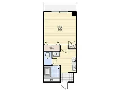 エバーグリーンB(1K/2階)の間取り写真