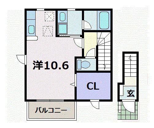 サニーハウス(ワンルーム/2階)の間取り写真