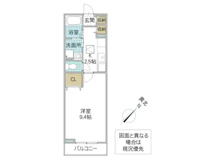 オウボッカ(1K/2階)の間取り写真