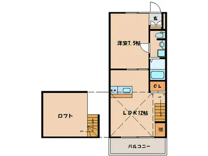ＪＲ山陽本線 南岩国駅 徒歩11分 2階建 築12年(1SLDK/1階)の間取り写真
