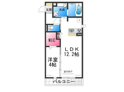 ルーチェ鳳(1LDK/1階)の間取り写真