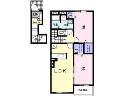 シンフォニ一(2LDK/2階)の間取り写真