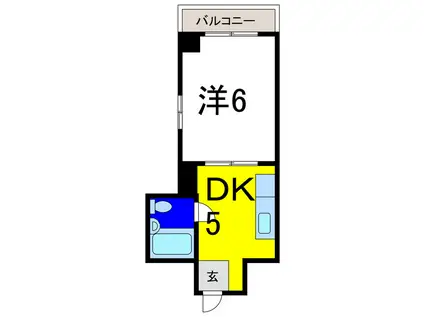 アーバンハイム東(1DK/3階)の間取り写真