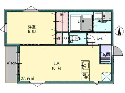 PROFUMOプロフーモ(1LDK/2階)の間取り写真