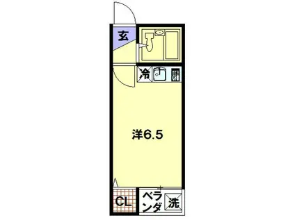 エステートコスモ石神(ワンルーム/2階)の間取り写真