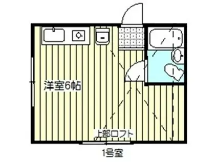 あけぼのハイツ(ワンルーム/2階)の間取り写真