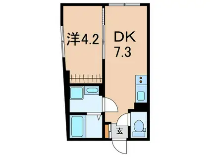 サンクチュアリヒルズ西大井(1DK/4階)の間取り写真