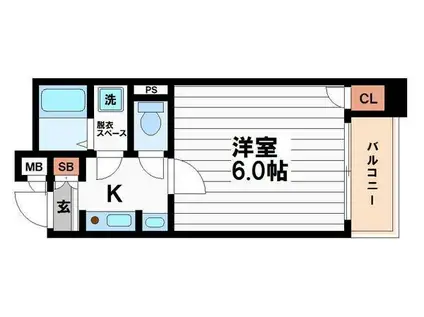 ロイヤルメゾン北浜(1K/5階)の間取り写真