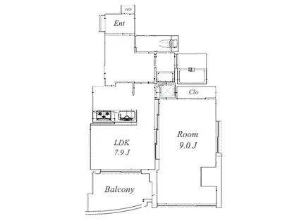 GRAZIO日本一(1LDK/10階)の間取り写真
